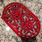 Le Creuset Oval Trivet High Gloss Cerise Red Great Excellent Nice New Condition 