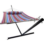 6 25 Ft  Heavy-duty Hammock Bed With Stand And Spreader Bars And Detachable Pill