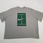 Nike Men s Gray The Nike Tee Loose Fit Tennis Court Graphic T-shirt Size Large