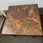 Vintage Mid-century Modern Square Side Table 15   x15    Wood Tapered Legs Marbled
