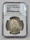 1911 D Germany 5 Mark Ngc Ms61 Bavaria 90th Birthday Scarce High Grade  v920