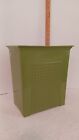 Vintage Mid Century Shamrock Neatway Green Plastic Basket Weave Trash Free Ship