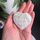 Mexican White Lace Agate Druzy Heart Carving  15 