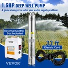 Vevor Deep Well Submersible Pump Stainless Steel Water Pump 1 5hp 37gpm 276 Ft