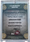 2017 Topps Walking Dead Evolution Triple Relic Abraham Eugene Rosita  10