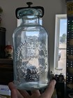 Half Gallon Millville Atmospheric Mason Fruit Jar Original Clamp Glass Lid 