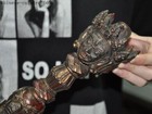 Tibetan Buddhism Temple Bronze Gilt Mahakala Dorje Vajra Phurpa Dagger
