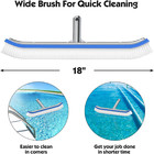 72  Long Pole Swimming Pool Clean Brush With 18  Wide Brush Head Nylon Bristles