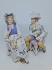 Antique Gebruder-heubach German Porcelain Courting Couple Figurines Late 1800 s 