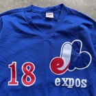 Blue Vintage 90   s Rare Mesh Rawlings Montr  al Expos Batting Jersey Size L 44