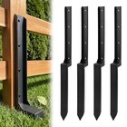 4 Pcs Fence Post Repair Kit Heavy Duty Wooden Fence Post Anchor Repair Stakes