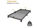 Twin Bed Frame 4 Inch Low Profile Metal Platform Heavy Duty Black