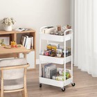 3-tier Plastic Rolling Utility Cart With Handle multi-functional Storage Trolley
