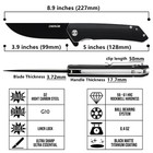 Oerla Olhb-d51 Folding Knife 3 9  D2 Steel Blade Camping Tactical Flipper Knife