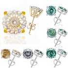Bird s Nest Cut Moissanite 2ct Stud Earrings 925 Silver 18k Gold For Womens Gift