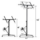 11ft Drywall Lifter Panel Hoist Jack Rolling Caster Construction Lockable 150lbs