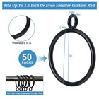 Dhsding 50 Pcs Curtain Rings With Eyelets - Black Metal Drapery Rings For Pin   