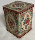 Vintage Daher Floral Tea Tin Canister Made In England 4 x5 5 