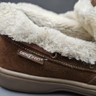Orthofeet Tuscany Slippers Shoes Mens 10 Brown Suede Faux Fur Moccasin Comfort