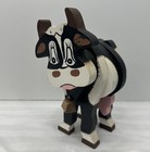 Wooden Holstein Cow Hand Painted 6-layer tier W  Bell   Rope Tail Tabletop Decor