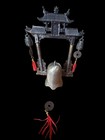 Vintage Chinese Feng Shui Dragon Gate Bell Ornament With Red Gift Box