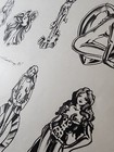 Original Vintage 1981 Guideline Ltd Shop Used Tattoo Flash Sheet Pin Up Girls