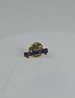 Vintage Roanoke Lettered Enamel Pin Green Stars   Gold Tone - Hat Lapel Virginia
