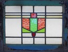 Pretty Abstract Old English Leaded Stained Glass Window 22  X 16 