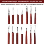 Clay Sculpting Tools 18pcs  Carving Set For Pottery  Wood Handle  Brown
