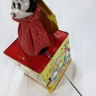 Vintage Mickey Mouse Jack In The Box Musical Carnival Toy Metal Tin Decor Disney