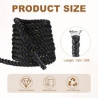 Battle Rope Polyester Heavy Workout Exercise Rope 50ft X 2 Inch  Black Yellow