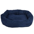 Majestic Pet Suede Calming Dog Bed  32 Inch Medium  Round  Washable  Navy