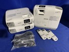 3 Epson Powerlite 955wh Projector 3lcd H683a With Remote Controls Set Lot