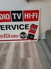C 1950s Original Vintage Rca Tvs Sign Metal Radios Hi-fi Tubes Electronics Clean