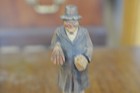 Hand Carved Vintage Hand Crafted Man With Umbrella 5 5 X 1 75 X 2 Inch Figurine