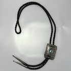 Arnold Blackgoat Navajo Sterling Silver Turquoise Bolo Tie Blkgt Signed 44   
