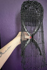 Black Beaded Mesh Vintage Hat Art Deco Style For Special Occasion