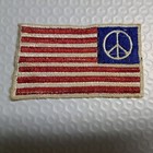 Vintage 1960s-70s Patch Us Flag With Peace Sign 4 75 X 2 75