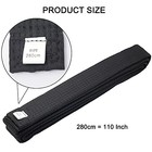 110 Inch Black Karate Belt  280cm Taekwondo Solid Rank Martial Arts Belts 