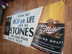 Rolling Stones Miller Genuine Draft Beer Advertising Vinyl Banner 1998 3 x7 5 