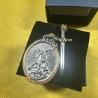 Catholic Patron The Archangel St  Michael Pendant Sword Necklace Lord Prayer L4
