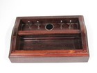 Vintage Wood Sewing Caddy Tray Thread Holder Cross Stitch Needlework Box