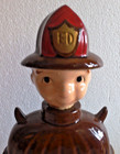 Ceramic Fireman Fire Hydrant Decanter Jug   put Out The Fire   9 Inches Tall