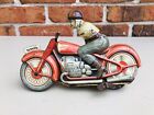 Vintage 1950 s Technofix Ge 258 Racing Tin Toy Motorcycle As-is