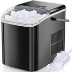 Countertop Ice Maker Portable Self-cleaning Bullet Ice Machine 26lbs 24h Black