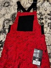 Dc Snowboarding Roadblock Bib Kids Size Medium Red Snowboard Pants