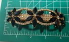 Rhinestone Pronged Hair Clip  Barrette Signed Sv Winny Japan Goldtone Signed