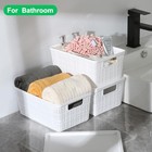 6 Pack Plastic Storage Baskets With Lid stackable Plastic Lids Set Of 6 White