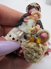 Antique Ooak Tiny 2  Artisan Made Dollhouse Miniature Lady   Dolls Wood Peg Doll