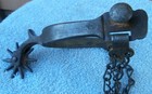 Antique Old Iron North   Judd Anchor Stamped Single Left Spur W heel Chains